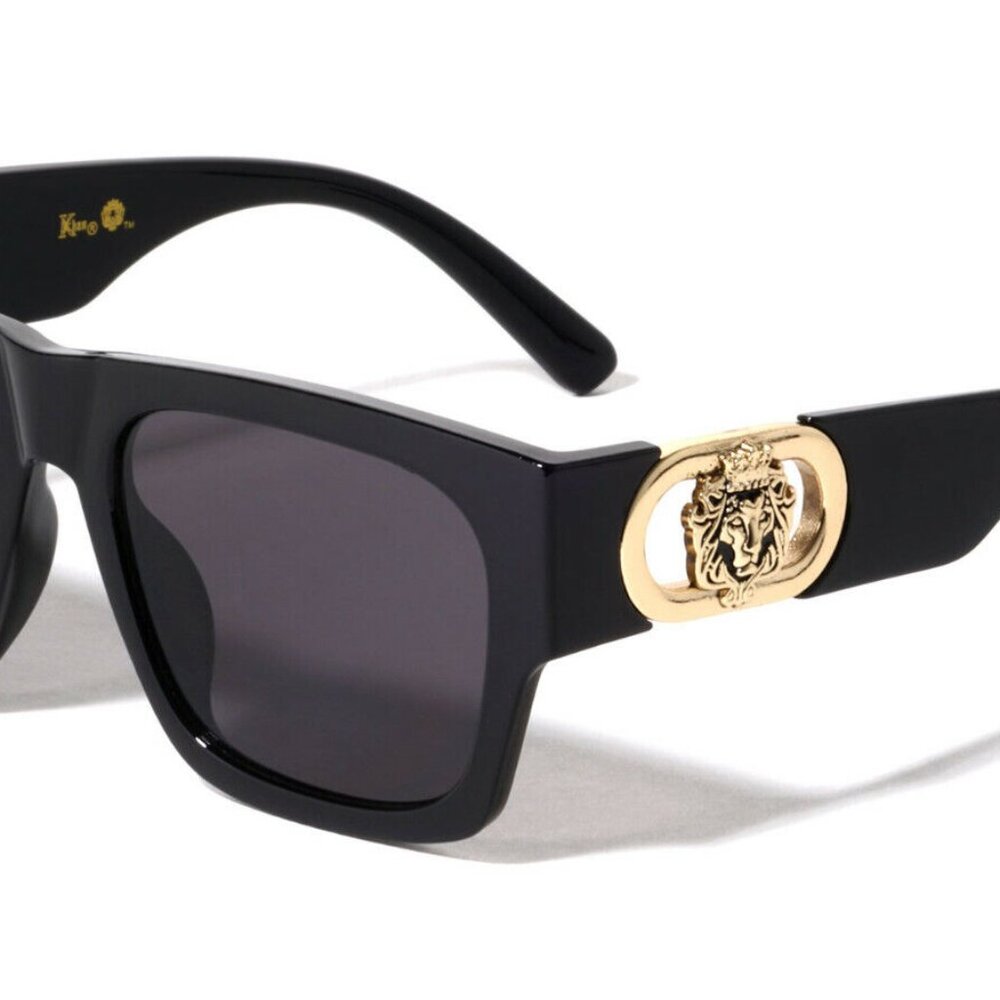 Men Sunglasses Fashion Retro Black Gold Frame Square Hip Hop Shades Lentes Gafas
